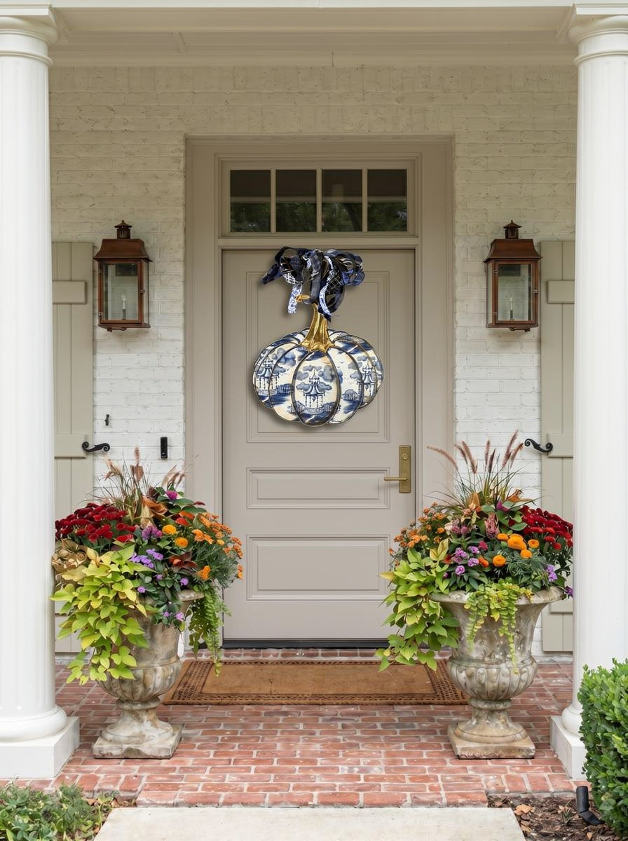 Blue and White Chinoiserie Pumpkin