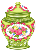 Famile Rose Chinoiserie Ginger Jar