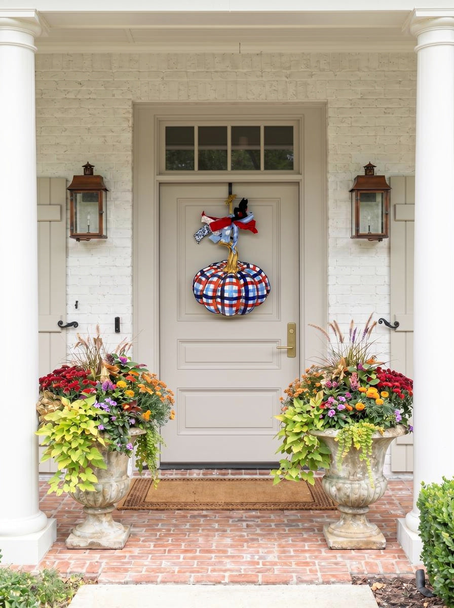 Multi Colored Gingham Pumpkin