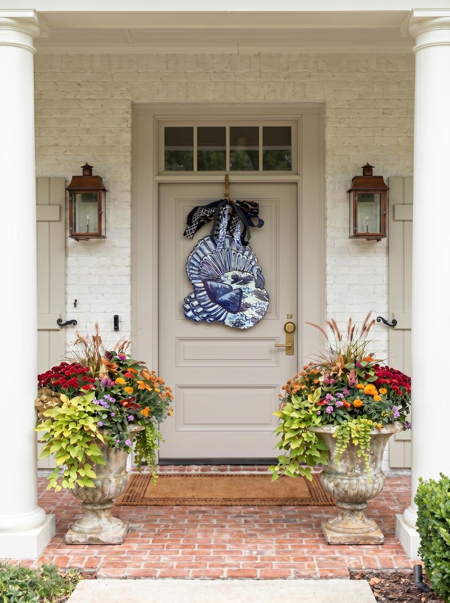 Blue and White Turkey